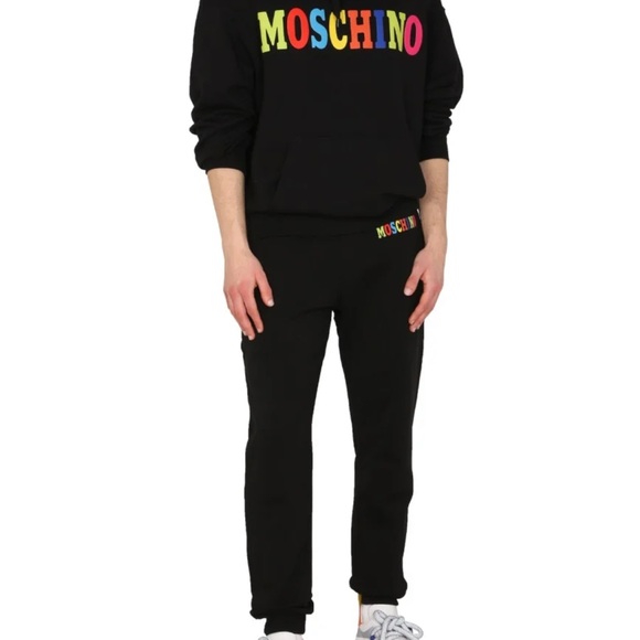 Moschino rainbow Logo Printed Jogging Pants . Unisex.. Size 4/38